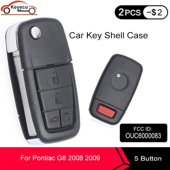 KEYECU 4 Buton de la Distanță Cheie Flip Shell cu 4 butonul + 1 de panică 5 Buton pentru VE HOLDEN Commodore Compatibil Pentru Pontiac G8