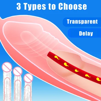Transparent Penis Artificial Penis Sleeve Extender Marire Reutilizabile Prezervativ Jucarii Sexuale Pentru Bărbații Cu Penisul Penis Extender Potențiator De Intarziere Ejaculare