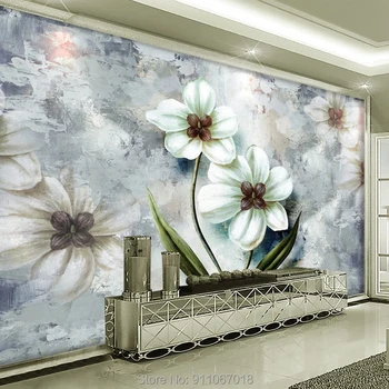 NOI Personaliza 3d Murală Flori Autocolante Dormitor Living Casa de Decorare Dormitor Actele Pregătite Acasă Foto Tapet Pe Perete
