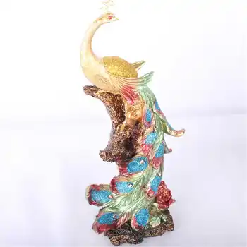 Noi Rășină Statuie Colorat Pasăre Întreb Phoenixs Figurina Mobilier Acasă Decorative Sculptură Păun Office Home Decor Meserii
