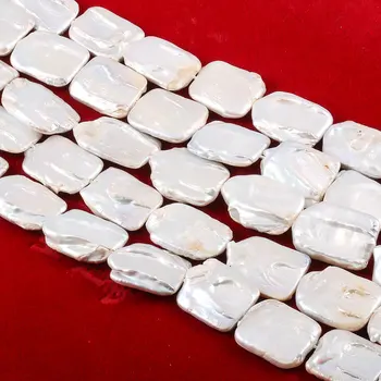 Pătrat în Formă de Mărgele Șirag de mărgele de Perle Naturale, Perle de apă Dulce Colier Brățară Bijuterii DIY Accesorii 16x22mm