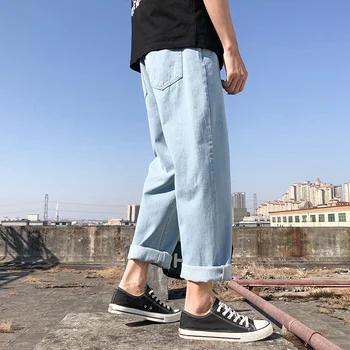 2020 noua moda blugi barbati tub drept liber de epocă marca hip hop toamna barbati solid de bumbac se spală blugi streetwear patch
