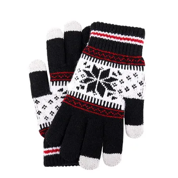 Femeile Cașmir Tricotate cu strat Dublu de Lână Mănuși de Iarna pentru Femeie Versiunea coreeană de Fulg de nea Cerb Toate Degetele de Mănuși de Iarnă pentru Fete
