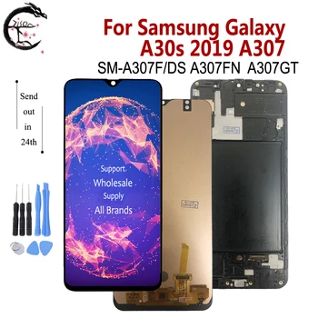 AMOLED LCD + Rama Pentru Samsung Galaxy A30s 2019 SM-A307F/DS A307FN Display LCD Touch Screen Digitizer Asamblare A307GT LCD Testate