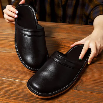 Clasic din piele PU papuci de sex masculin interioară unisex pantofi barbati 2020 om de moda pantofi de piele de casa papuci