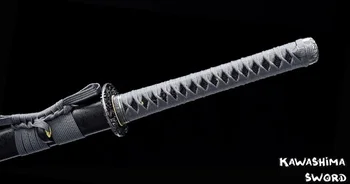 Manual Japonez Sabie Ninja Katana Pliat Oțel Lamă Dreaptă-Negru Boabe de Culoare Teaca-Claritatea Pentru Tăiere-41 cm