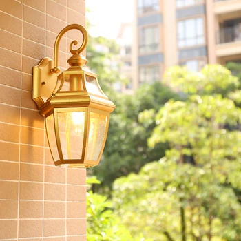 În aer liber lampa de perete retro Europene impermeabil perete lampă cu led-uri balcon lampă în aer liber lumina American villa perete exterior ușă lampă de perete