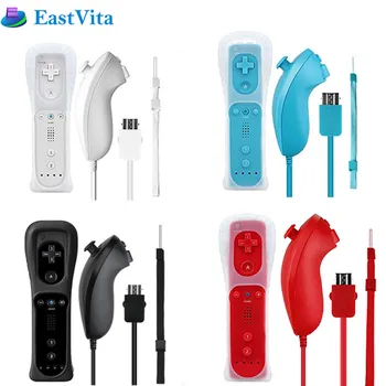 Gamepad-uri Wireless Remote Controller + Nunchuck cu Silicon Accesorii pentru Nintend pentru Wii Consolă de jocuri r57
