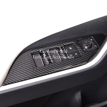 Ușa de la mașină Cotiera Capacul Panoului Interior Geam Ridicați Butonul de Comutare Ornamente Pentru Toyota RAV4 LHD 2019 2020 ABS-Accesorii Cromate