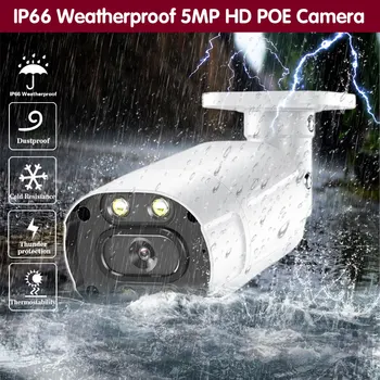 H. 265+ 4K 8CH POE Kit NVR 16CH 5mp Camera de Securitate CCTV Sistem Piscină Two-way Audio POE IP Bullet Camera de Supraveghere Video Set