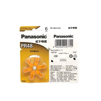 60pcs/lot Panasonic PR48 Baterie aparat auditiv 13 A13 Surdo-ajutor Acousticon Cohlear Butonul de Monedă Baterii PR 48,6 buc/card