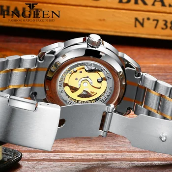 FNGEEN Noua Moda de Top de Brand de Lux Ceasuri Bărbați Ceasuri Mecanice din Oțel Inoxidabil Ceas de sex Masculin Automat Data Relogio Masculino