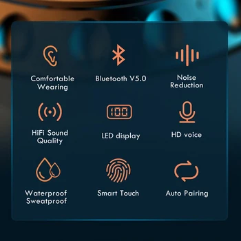 GAIBY F9 5.0 TWS Căști fără Fir auriculares Bluetooth 5.0 Cască setul cu Cască stereo sport Pavilioane pentru xiaomi, oppo, huawei telefon