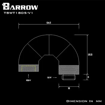 Barrow 5 Direcții de 360 de Grade Rotative Accesorii Alb-Negru, Argint, Aur Split de Răcire cu Apă Fitinguri, TSWT1805-V1