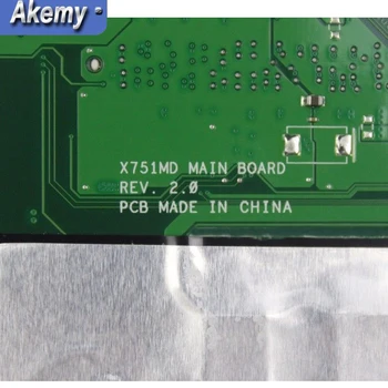 Akemy X751MD Cu N3530 CPU GeForce GT820M 2GB placa de baza Pentru Asus X751MJ K751M X751MA R752M laptop placa de baza Testat