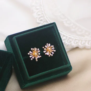 2020 Coreeană Nou Design Dulce De Cristal Pearl Floare Cercei Stud Pentru Femei Fete Elegante Oorbellen Bijuterii Mireasa Bijuterii De Nunta