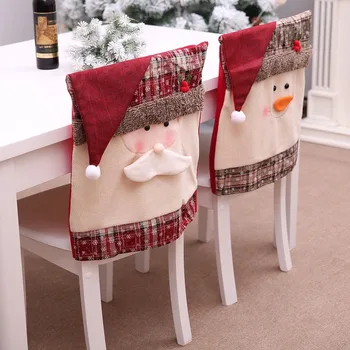 Moș crăciun om de Zăpadă Acoperă Decoratiuni de Craciun pentru Scaun de Crăciun Decor pentru Casa An Nou Fericit Decor de Crăciun Cadou de Crăciun
