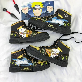 Bărbați Mare Sus Pantofi Dantela-up Sasuke Adidași Pantofi de Moda Pentru bărbați Bărbați Confortabil Naruto Adidas Top Încălțăminte de Calitate