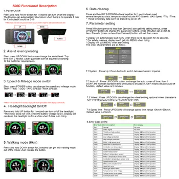 BBS01B BBS02B BBSHD eBike HMI Vitezometru Controller 500C Mini Display Color Pentru Bafang BBS01 BBS02 Mijlocul Motorului de Antrenare Kit