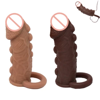 Reutilizabile Prezervative De Sex Masculin Penisului Extender Penis Sclavie Ejaculare Întârziată Gros Penis Sleeve Inele Pentru Penis Jucărie Sexuală Pentru Bărbați