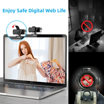 Essager C3 Full HD 1080P Webcam Pentru PC si Laptop Autofocus USB WebCamera Cu Microfon Rotativ Camera Web Pentru Youtube