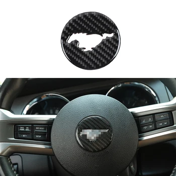 Volan Centru de Decor Capacul Ornamental Autocolant pentru Ford Mustang 2009 2010 2011 2012 2013 Fibra de Carbon, Accesorii Auto