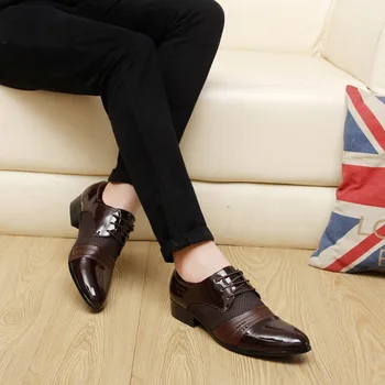 GNOME Clasic Mens Pantofi Rochie de Lux de Afaceri de sex Masculin Oxfords Black Brown Vin Subliniat Toe Formale din Piele Pantofi pentru Bărbați de Mari Dimensiuni 48