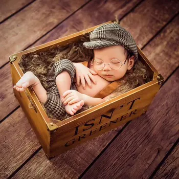 2 buc Copil Nou-născut Retro Suspensor Carouri Pantaloni Capac Set Fotografie elemente de Recuzită pentru baby boy Fete
