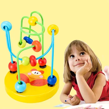 Băieți Fete montessori din Lemn, Jucarii din Lemn, Cercuri de Sârmă Șirag de mărgele Labirint Roller Coaster Educative Puzzle-uri din Lemn Copil Copil Jucărie