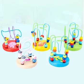 Băieți Fete montessori din Lemn, Jucarii din Lemn, Cercuri de Sârmă Șirag de mărgele Labirint Roller Coaster Educative Puzzle-uri din Lemn Copil Copil Jucărie