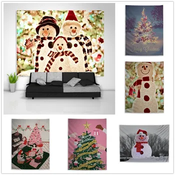 De Crăciun, Om De Zăpadă Iarna, Tapiserie, Artă Agățat De Perete Canapea, Masă, Lenjerie De Pat Home Decor Poster