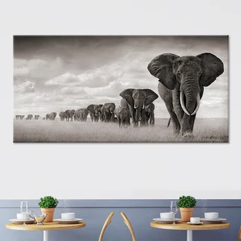 Elefant African Animal Picturi pe Panza de Artă Peisaj Postere si Printuri Abstracte de Arta pe Perete Poza pentru Living Decorul Camerei