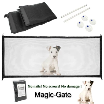 Câine De Companie Garduri Magic Gate Pliere Izolate Plasă De Pază În Condiții De Siguranță Ușor De Instalat Pentru Câine Pisică Copil Gard De Siguranță Cușcă De Câine Accesorii Pentru Animale De Companie