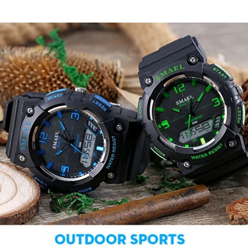 Ceasuri Sport pentru Barbati SMAEL Cuarț Ceasuri pentru Bărbați de Înaltă Calitate de Moda se Răcească, Alb-Negru Ceas Cadran Mare 1539C Bărbați Ceas Digital cu LED-uri