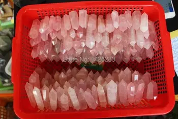 1kg (17-25pcs) natural rose quartz crystal point bagheta (7-9)cm