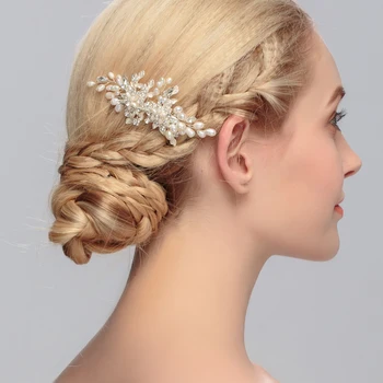 QYY Moda Perla Clip de Păr Pieptene pentru Nunta 2019 Mireasa Accesorii de Par, Bijuterii Ac de Păr cu Perle pentru Femei