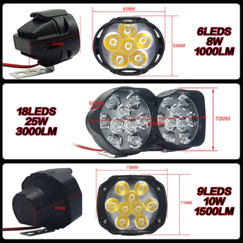 Mașină de Lucru cu LED-uri Faruri Motocicleta Lumini de Ceata Tuning Auto Universal Super-Luminos Lampă Reflector DIY Extern Far
