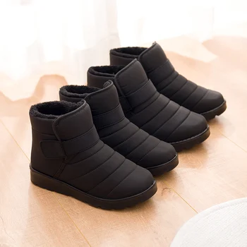 AQ53 Noua Moda Barbati Pantofi de Iarnă de Culoare Solidă Cizme de Zapada de Pluș în Interiorul Antiderapante Jos Ține de Cald Impermeabil clăpari Mărimea 35 - 46