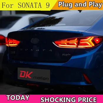 Carcasa de luces traseras de estilo de coche para Hyundai Sonata 9 2018 2019 luces traseras CONDUS Sonata Taillght lámpara trasera