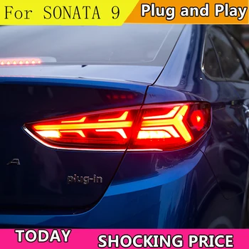 Carcasa de luces traseras de estilo de coche para Hyundai Sonata 9 2018 2019 luces traseras CONDUS Sonata Taillght lámpara trasera