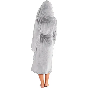 Femei Iarna Culoare Solidă Sleepwear Doamna De Pluș Prelungit Șal Halat De Baie Acasă Haine Cu Mâneci Lungi Halat De Homewear 2020 Пижама