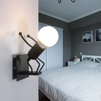 Noi cu LED-uri lampă de perete de perete creativ lampă pandantiv lampa de 5W 7W fier pitic forma dormitor lampă de noptieră camera copiilor camera de zi