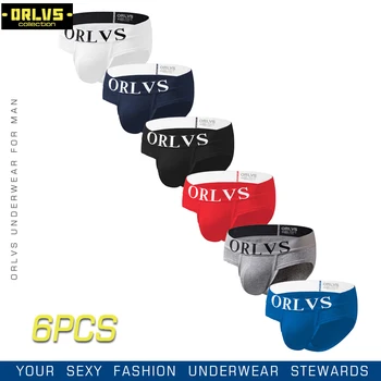 ORLVS 6PC/LOT Brand Confortabil Lenjerie intima Barbati Boxeri iute Uscat ochiurilor de Plasă de Bumbac Cueca Tanga Hombre de sex Masculin Chiloți pentru Bărbați Chiloți ochiurilor de Plasă