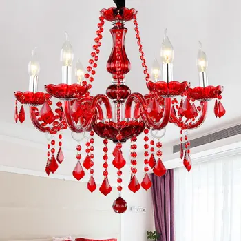 Noi, Moderne, Roșu, candelabre de cristal pentru Living, Dormitor plivitul cameră interioară lampă de cristal K9 lustru de teto candelabru tavan