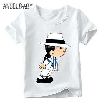 Baieti/Fete Desene animate Michael Jackson Amuzant tricou Copii Vara cu Maneci Scurte Topuri Copii Kpop Casual T-shirt,HKP5144