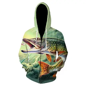 Pe alb Seaworld pește 3D print hoodie costum de sport pentru bărbați harajuku pentru bărbați și femei, cu fermoar maneca lunga pulover de vara