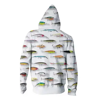 Pe alb Seaworld pește 3D print hoodie costum de sport pentru bărbați harajuku pentru bărbați și femei, cu fermoar maneca lunga pulover de vara