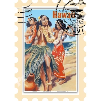 Hawaii suvenir magnet de epocă turistice poster