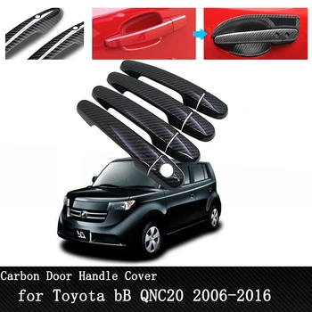 Masina Capac de Protecție Autocolante Mânerului Exterior al Portierei Acoperire pentru Toyota bB QNC20 2006~2016 Fibra de Carbon Negru accesorii Auto