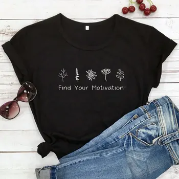 Găsi Motivația tricou Vintage de Vara cu Maneci Scurte Boho Slogan Tee Camasa Top Femei Drăguț Citat Inspirational Tricou Femme